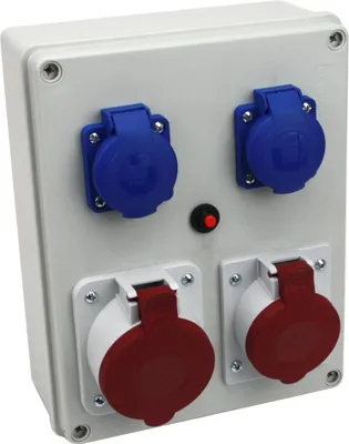 Produktbild von Wandverteiler CEE 16A 32A Schuko Steckdose Wandsteckdose IP44 Baustromverteiler