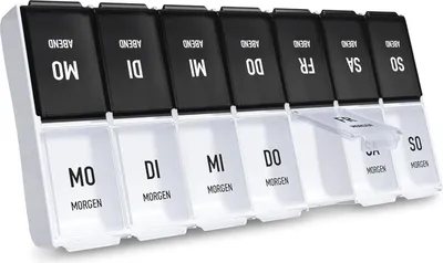 Produktbild von AUVON Tablettenbox 7 Tage Morgens Abends Große Fächer Medikamente Vitamine