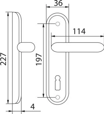 Produktbild von KL 72 Türdrücker braun für Zimmertüren, universell einsetzbar