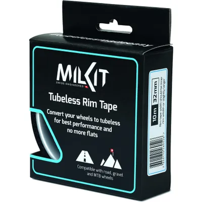 Produktbild von milKit Tubeless-Felgenband 10 m / 32 mm Schwarz/Weiß - Zuverlässige Versiegel....