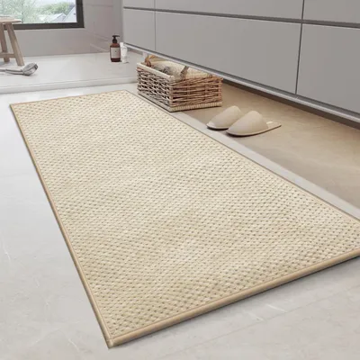 Image de Solidchoice - Tapis de bain en chenille doux, 70 x 120 cm, antidérapant, couleur beige