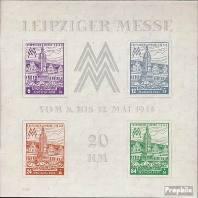 Produktbild von Briefmarken Sowjetische Zone (All.Bes.) 1946 Mi Block5X (kompl.Ausg.) postfrisch Leipziger Messe