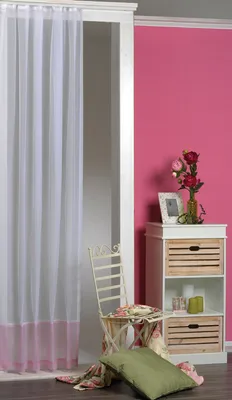 Produktbild von Vorhang Voile Luisa rosa transparent Kräuselband 140x245 cm Gardine Dekoschal
