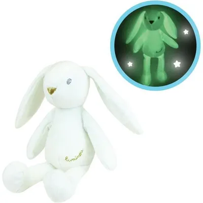 Image de JEMINI Lapin Blanc Lumineux, peluche lumineuse naturelle, fonctionne sans pile, +/- 20 cm
