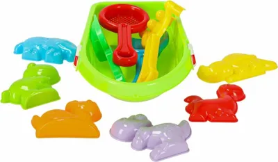 Produktbild von KIK KX3256 Sandspielset für Kinder + Wasserpistole, 12-teilig