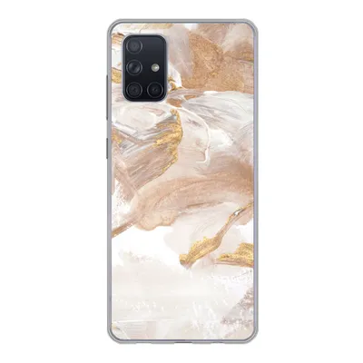Produktbild von MuchoWow® Handyhülle Schutzhülle Hülle für Samsung Galaxy A51 Wasserfarbe - Gold - Braun Silikon Softcase Handy Hülle - Schutzabdeckung