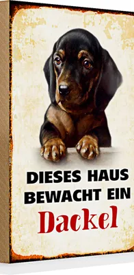 Produktbild von Holzschild Spruch Hund 20x30cm dieses Haus bewacht ein Dackel