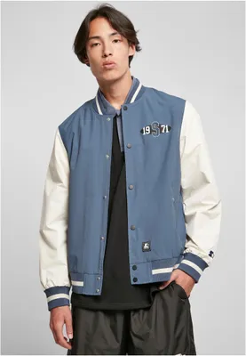 Produktbild von Starter Nylon College Jacket vintageblue/palewhite S