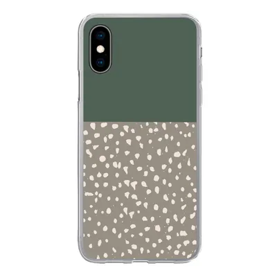 Produktbild von MuchoWow® Handyhülle Schutzhülle Hülle für iPhone X Polka dot - Grün - Muster Silikon Softcase Handy Hülle - Handyhülle