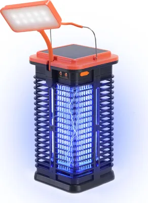 Image de TolleTour Exterminateur d'insectes électrique 3W Lumière UV solaire Lampe à moustiques Avec lumière LED Piège à insectes Lampe à moustiques Exterminateur de mouches Piège à moustiques