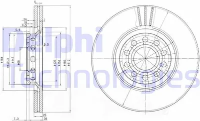 Produktbild von 2x DELPHI Bremsscheibe BG3657 für VW PASSAT Variant (3B6) PASSAT (3B3) 46mm