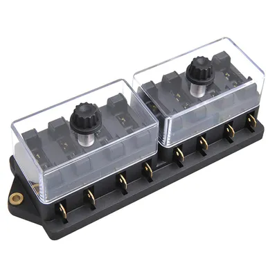 Produktbild von Verteilerdose mit Doppeldeckel Sicherungshalter 8-fach für ATO/ATC Flachsicherungen bis 40A – Spritzwassergeschützte