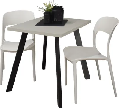 Obrázek produktu pro Bistro stůl Eirene 70x70x75 černý matný/bílý matný lak 14498