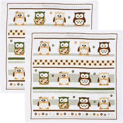 Produktbild von Kracht Frottier-Geschirrtuch 2er-Pack Eulen 50x50 cm
