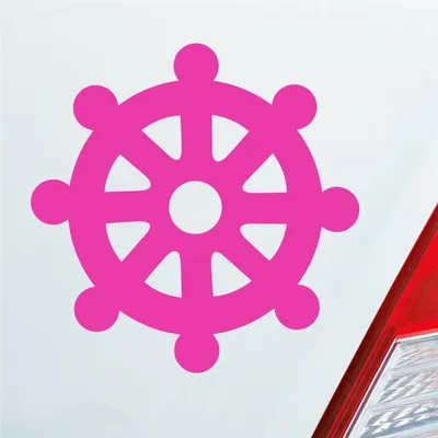Produktbild von Auto Aufkleber Dharmachakra Buddha Rad Zeichen 10x10 cm Pink Sticker Heckscheibenaufkleber