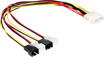 Produktbild von Delock - Netzteil für Lüfter - interne Stromversorgung, 2-polig (M) zu interne Stromversorgung, 4-polig (M) - 30 cm