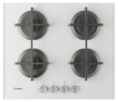 Obrázek produktu pro Indesit ING 61T/WH 1, Bílá, Vestavěné, 60 cm, Plynový, Sklo, 4 zóna/zón