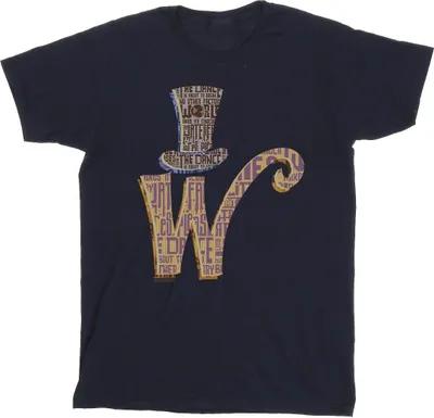 Produktbild von Willy Wonka - "W Logo Hat" T-Shirt für Herren BI52262 (3XL) (Marineblau)
