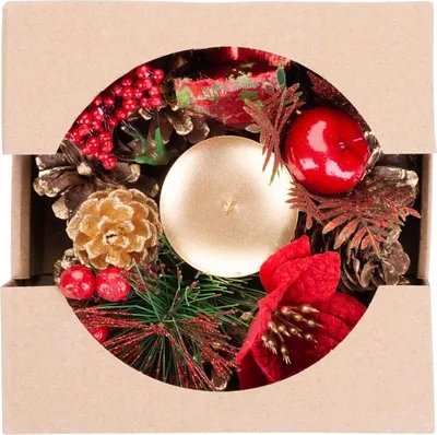 Image de Chandelier MagicHome de Noël, avec branches de sapin et fleur, naturel, 15 cm