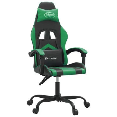 Immagine prodotto di vidaXL Sedia da gioco girevole in Pelle finta nera e verde