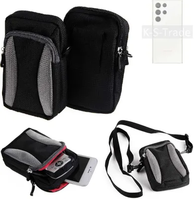 Produktbild von K-S-Trade Holster Schutz Hülle kompatibel mit Samsung Galaxy S23 Ultra Handy Hülle Gürteltasche Umhängetasche mit Zusatzfach schwarz