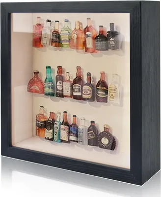 Produktbild von Box Frame 20x20 cm, Schwarz, Tiefe 3D Bilderrahmen, Für Erinnerungsstücke wie Fotos, Für Tisch- und