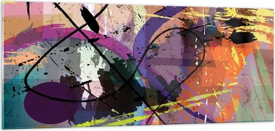 Produktbild von Bilder auf glas - Abstraktion modern - 100x40cm - Glasbilder - Wandbilder - Kunstdruck - zum Aufhängen bereit - Wanddekoration aus Glas - Glas Bilder - Wandbild auf Glas - Einteilig - GAB100x40-3895