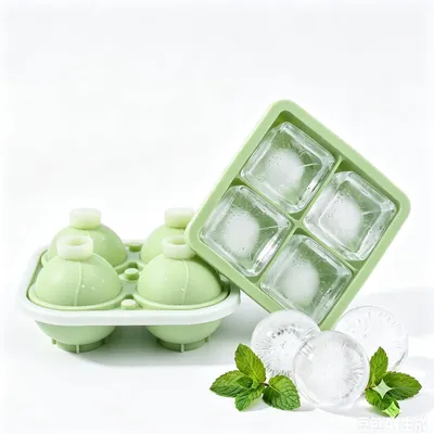 Imagen del producto de Moldes de silicona para hielo, 2 unidades, con tapa, para hacer polos