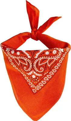 Produktbild von Bandana Tuch Paisley Muster 02 orange weiß quadratisches Kopftuch