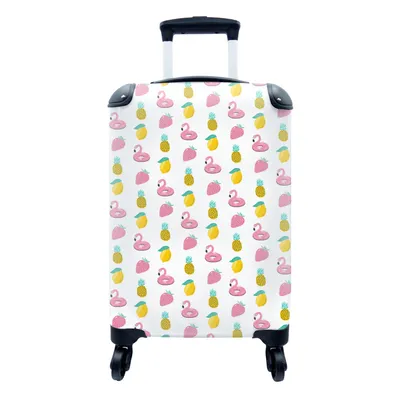 Produktbild von MuchoWow® Koffer Handgepäck Trolley Rollkoffer Kleine Reisekoffer mit 4 Rollen - Farben - Sommer - Muster - Cabin Size < 55x40x23 cm & 55x40x20 cm - Fotokoffer - Kabinenkoffer - Boardgepäck - Reise-Box - Reisekoffer - Reisegepäck - Koffer mit Bild - Trolley für Kinder