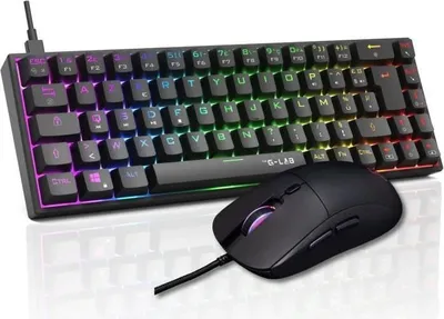 Image de Ensemble de jeu mécanique 2-en-1 pour les e-sports – le G-Lab COMBO TITAN – Souris avec 12800 DPI – Clavier mécanique