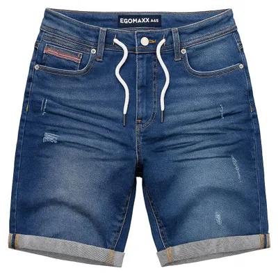 Produktbild von EGOMAXX Casual Distressed Denim Shorts mit Kordelzug Größe: 30W