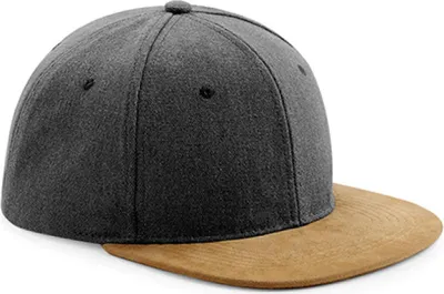 Image de Beechfield B668 | Suede Peak Snapback Cap / Casquette / Bonnet / Chapeau - Couleur : Vintage Black - Taille : One Size