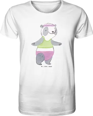Produktbild von Mr. & Mrs. Panda T-Shirt Panda Aerobic Größe L - Weiß - Geschenk, Shirt, Herren, Jersey-Shirt, Fitness, Fitnessstudio, Herren-T-Shirt, Tshirt