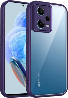 Image de Coque pour Xiaomi Redmi Note 12 Pro Plus transparente avec cadre TPU, antichocs Violet
