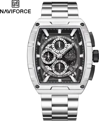 Zdjęcie produktu dla Zegarek NAVIFORCE TN-38585 - Elegancki Męski Zegarek Srebrny/Czarny KP38585