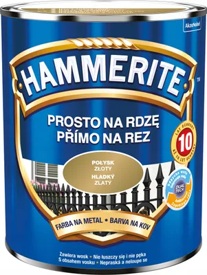 Produktbild von Rostschutz Metalllack direkt auf Rost, Gold Hochglanz, 0,7 L, wetterfest