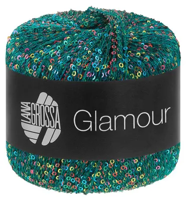 Produktbild von Lana Grossa GLAMOUR 25 g Beilaufgarn mit Pailletten für funkelnde Akzente 115 m Farbe 108 - Opalgrün