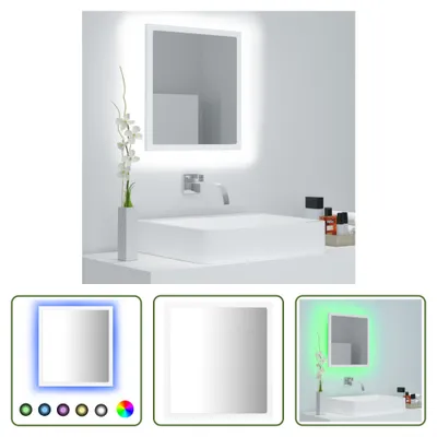 Zdjęcie produktu dla The Living Store Lustro łazienkowe LED białe 40x8,5x37 cm akrylowe