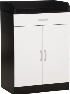 Produktbild von HOMCOM Schrank mit Schublade und verstellbarem Regal für Küche, Wohnzimmer und Flur, aus MDF, 60 x 40 x 90 cm, Weiß und Schwarz
