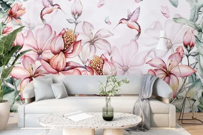 Zdjęcie produktu dla DECO WALLS fototapeta do pokoju dziecięcego kolibry i kwiaty - wyjątkowa trwałość XXL 148x220 cm