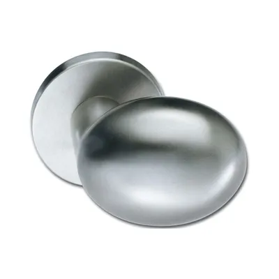 Produktbild von Türknopf 23 0804 - auf Rosette, ø 48 mm fest, silber eloxiert, mit Gewinde