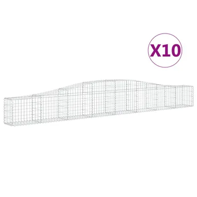 Zdjęcie produktu dla vidaXL Gabiony z wysokim łukiem 10 szt. 400x30x40/60 cm Ocynkowane żelazo