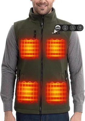 Immagine prodotto di Gilet riscaldante - Gilet elettrico - Ideale per attività all'aperto - 8 pannelli riscaldanti - Taglia unica - Verde