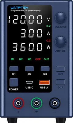 Obrázek produktu pro WANPTEK EPS1203 Laboratorní napájecí zdroj 0–120 V / 0–3 A 360 W Regulovaný napájecí zdroj s digitálním displejem, vícenásobnou ochranou, stabilní pro elektroniku a laboratoře