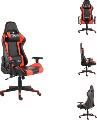Image de vidaXL Chaise de jeu pivotante rouge PVC - Fauteuil de jeu