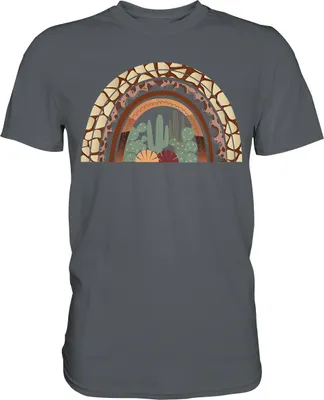Produktbild von Kaktus Regenbogen T-Shirt – Dark Grey / S