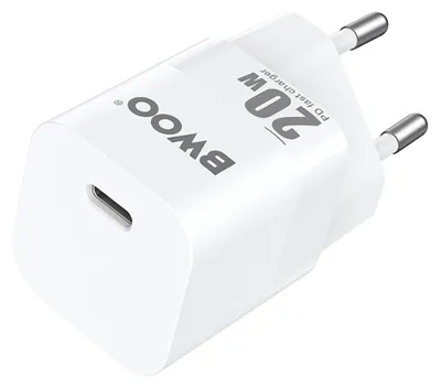 Image de Bwoo, adaptateur secteur USB-C Power Delivery charge rapide compact, blanc