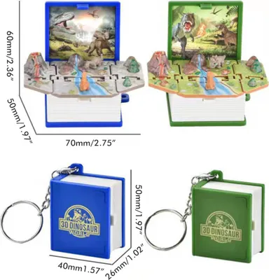 Obrázok produktu pre Mini 3D Book Keychain, Mini Book Keyring