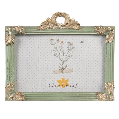 Produktbild von Clayre & Eef Bilderrahmen 10x15 cm Grün Polyresin